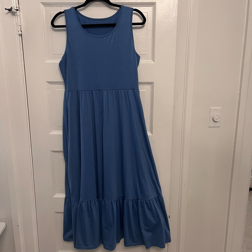 Sleeveless Blue Maxi Dress